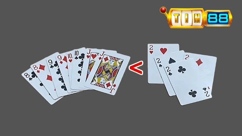 Hand bài 4 đôi thông có thể chặt được Tứ quý theo luật Tiến Lên